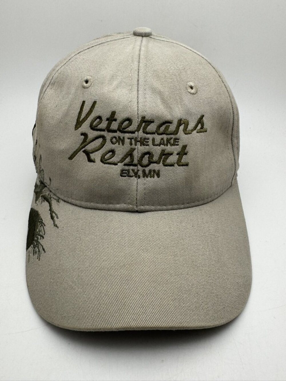 Dri-Duck Hat Cap Wildlife Series Veterans On The Lake Resort Ely MN Khaki Cotton